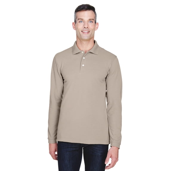 Harriton Men's 5.6 oz. Easy Blend™ Long-Sleeve Polo - M265L