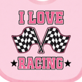 thumbnail image 4 of Inktastic I Love Racing Rally Flags Girls Girls Baby Bib, 4 of 4