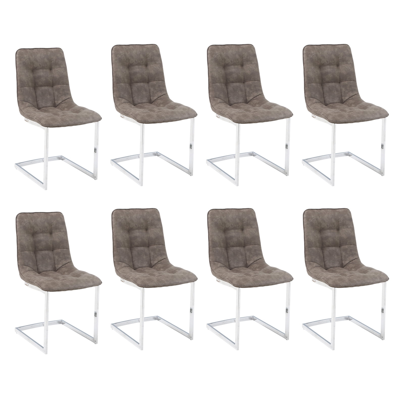 Dining Chairs Set of 8 Dining Room Chairs MicroSuede Fabric Padded