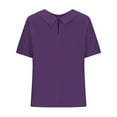 thumbnail image 3 of Ladies Tops And Blouses Loose Button Shirt Top Stand Solid Color Sleeve Collar Casual Shirt Shirt Women'S Clothing, 3 of 6