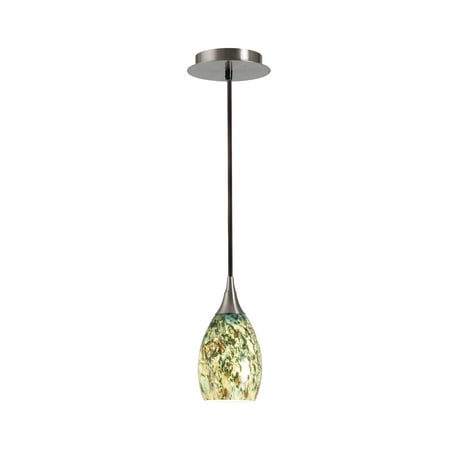 Four Light Pendant Finish (Kenroy Home Modern 1 Light Mini Pendant, 4 Inch Diameter, Brushed Steel Finish, Blown Glass Shade,)