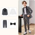 thumbnail image 2 of Bainana Christmas Outfit Set For Boys Long Sleeve Solid Color Gentleman Suit 4 Pieces Clothes Set Big Kids Trendy Daily Wear, 2 of 9
