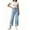 Light Blue, variant on Women Denim Pants Botton High Waisted Wide Straight Leg Cuffed Hem Casual Trendy Jeans
