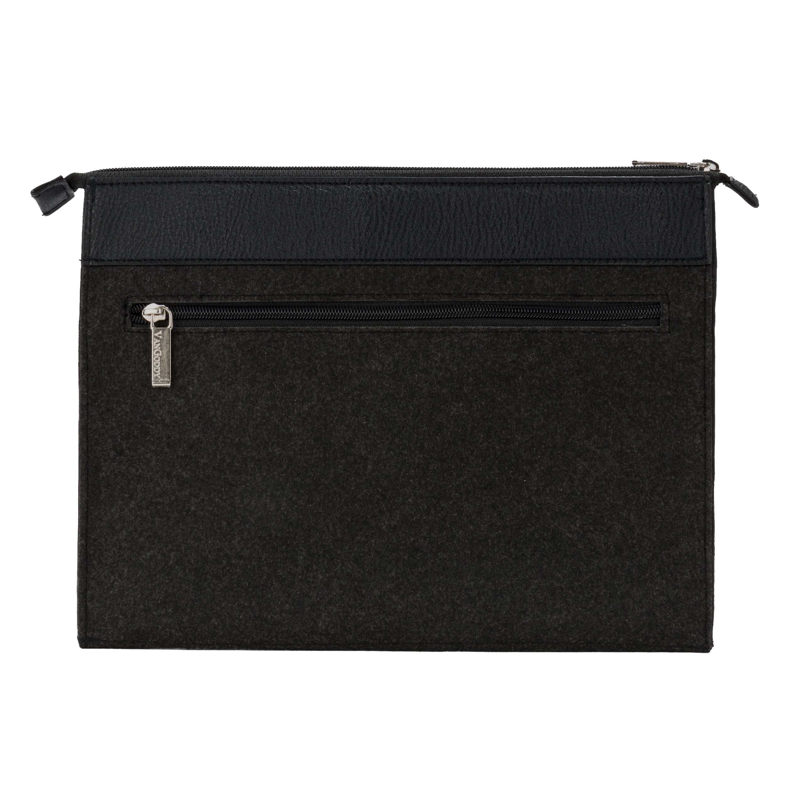 14 Inch Woolen Felt Protective Weather-Resistant Laptop Bag Sleeve For Apple Macbook Air / Pro 13" 2018 With 4 Zippered Compartments For Chargers, Cables, And Accessories (Slate Gray)