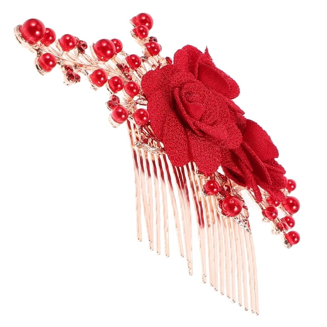 unbranded Accesorio Para Rojo Con Y Peine Para Novia Delicado
