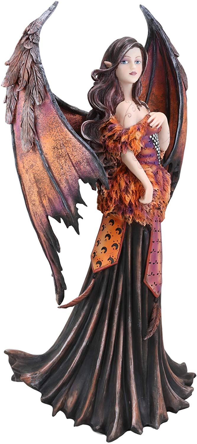 Ebros Amy Brown Large Gothic Autumn Fall Fire Bat Winged Elf Fairy Statue 17"H - image 4 of 4