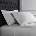 thumbnail image 4 of Melange Home Luxury Hotel Collection 600 Thread Count Cotton Hemstitch Sheet Set White Full, 4 of 5
