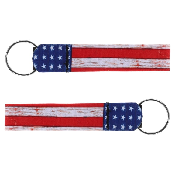 ELAYARD 2Pcs Patriotic Keychain Wristlet with Soft Band for Car Keys