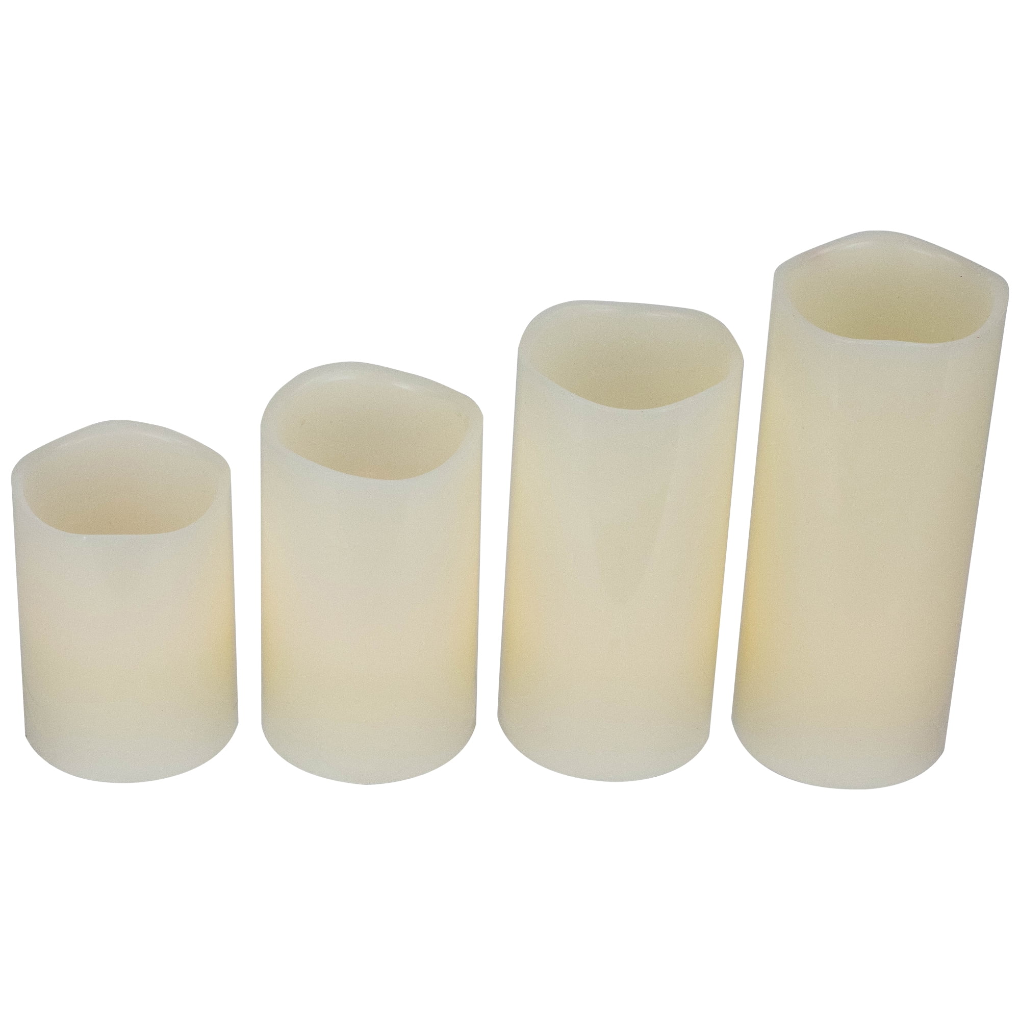 Northlight LED Flameless Flickering Wax Pillar Candles - 7" - Cream - Set of 4