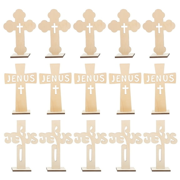 unbranded  15 Pcs Favors Baptism Decorations Centerpiece Wooden Crafts