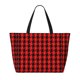 thumbnail image 2 of Fotbe Retro red and Black Houndstooth Bolsa de Viaje para Playa - Resistente al Agua, Bolsa Tote de Gran Capacidad y Ligera con 7 Bolsillos para Mujeres y Hombres, 2 of 7