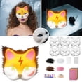 thumbnail image 2 of 6PCS Paper Therian Cat Set - DIY Gear Including Blank Fabrics Brushes Mesh Sheets Glowing Paint for Halloween and Parties, 2 of 9