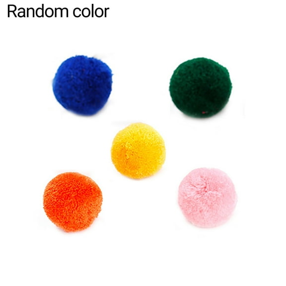 Reheyre 5Pcs Cat Kitten Soft Fluffy Pompon Balls Funny Bite-resistant Molar Chew Toy