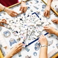 thumbnail image 4 of Coquette Blue Coastal Cowgirl Mahjong Mat 31.5 x 31.5 in, Blue and White Country Western Beach Rodeo Anti Slip and Noise Reduction Game Table Cover for Mahjong Dominoes Card Board Tile Games, 4 of 6