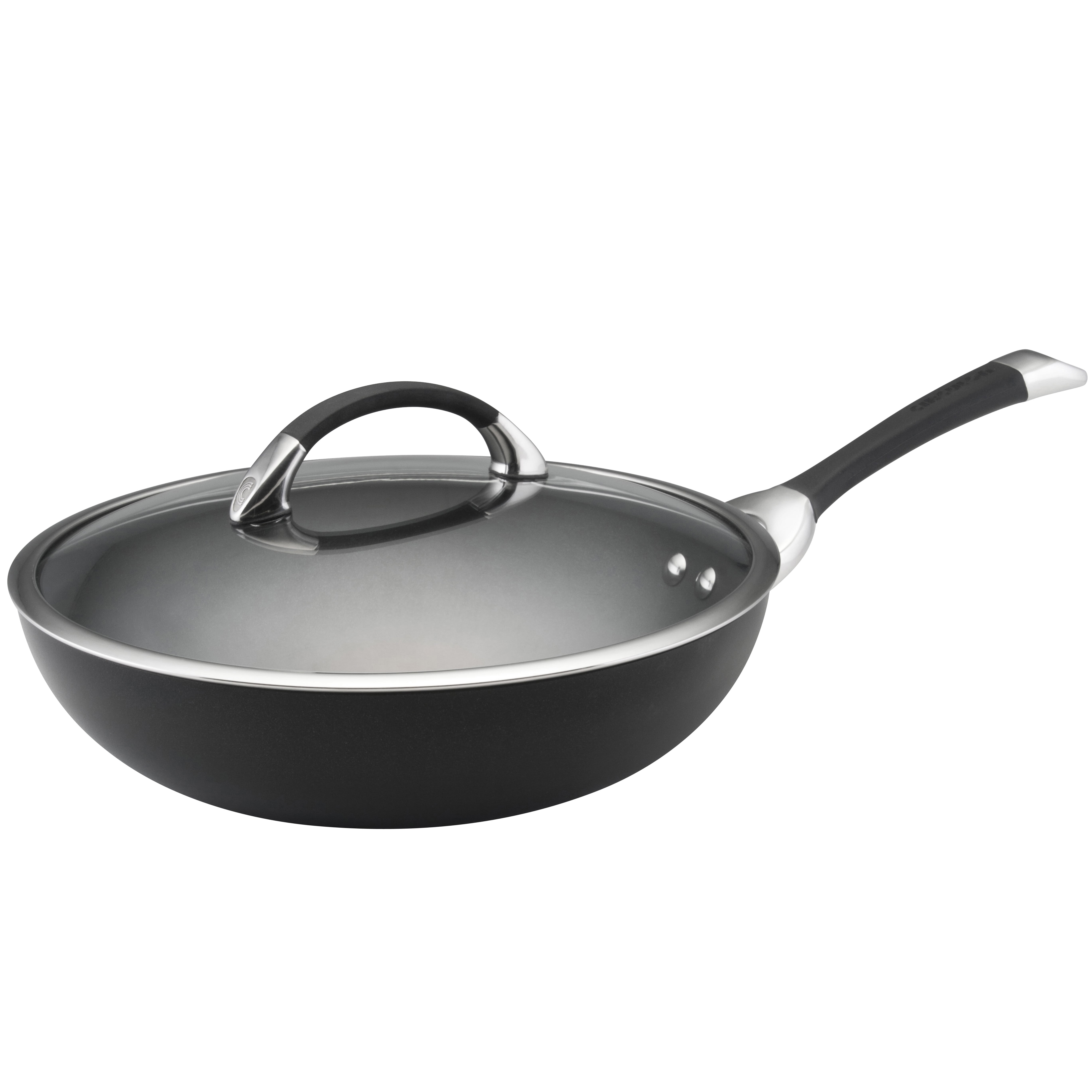 Inch 12 Black Circulon Symmetry Hard-Anodized Nonstick Covered Essential Pan 