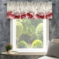 thumbnail image 4 of Love Heart Valentine's Farmhouse Short Window Curtain Valances, Vintage Eucalyptus Botanical Red Pink Rod Pocket Kitchen Valances for Living Room Bedroom Bathroom Cafe 54" x 18", 4 of 8