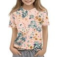 thumbnail image 3 of Cute Summer Tops for Girls Size 7-8 Soft Casual Short Sleeve Crew Neck Girls Shirts Funny Daisy Floral Print T-Shirts Girls Clothes Tee Tops Multicolor 2-3 Years, 3 of 6