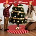thumbnail image 5 of 36 Inch Christmas Tree Skirt – Velvet Plush Tree Mat, Soft Thickened Polyester with Red Ties, Single-Sided Printing, Available in 30in/36in/48in, Perfect for Holiday Xmas Tree Decoration, 5 of 7