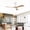 Matte White Natural Wood Metal&Wood Acrylic2, variant on XIZE 52" Matte Black Flush Mount Ceiling Fan with Solid Wood Blades, Lights, Remote Control, Quiet 6-Speed Reversible DC Motor for Patio, Living Room, Bedroom, and Office