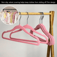thumbnail image 2 of 50 pcs-11.8in child clothes hangers kid clothes hangers pink baby hanger Velvet baby hanger infant clothes hangers for Closet Non Slip hanger for kid clothes hangers baby small hanger for kid clothes, 2 of 11
