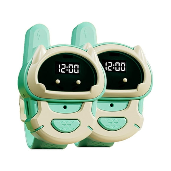 2 piezas de walkie- para niños, recargables, regalos de cumpleaños, fáciles de usar, pequeños, livianos, prácticos para actividades al aire Verde
