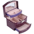 thumbnail image 2 of 3 Layers Jewelry Storage Box with Mirror And Handle for Necklace,Rings,Necklace, 2 of 5