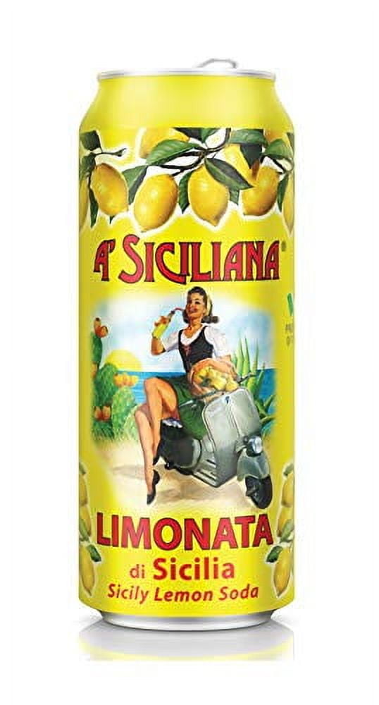 A' Siciliana Sicilian Sparkling Drink Limonata - Italian Soda made with Sicilian Lemon - Imported Italian Beverage - Limonata Soda 24 Pack of 11.15 fl oz Cans