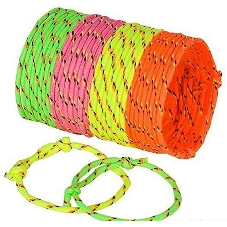 Friendship Bracelets - 144 Piece - Four Neon Colors Pink, Green, Orange And Yellow For Girls, Party Favors, Goody Bag, Birthday Parties, Summer Camp Programs ,Durable ,Adjustable - By Kidsco