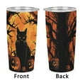thumbnail image 4 of Pumpkin Lantern Black Cat Tumbler Print 20oz Stainless Steel Coffee Cup with Lid & Straw Double Wall Insulated Tumbler, 4 of 8