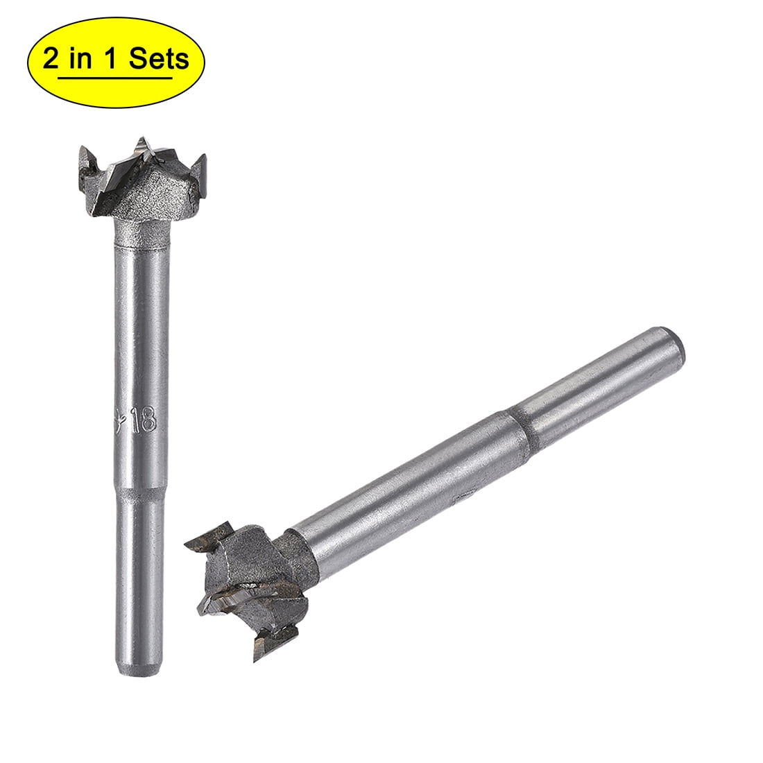 Forstner Wood Boring Drill Bits 17mm 18mm Dia. Carbide Alloy Steel Round Shank for Hinge Plywood