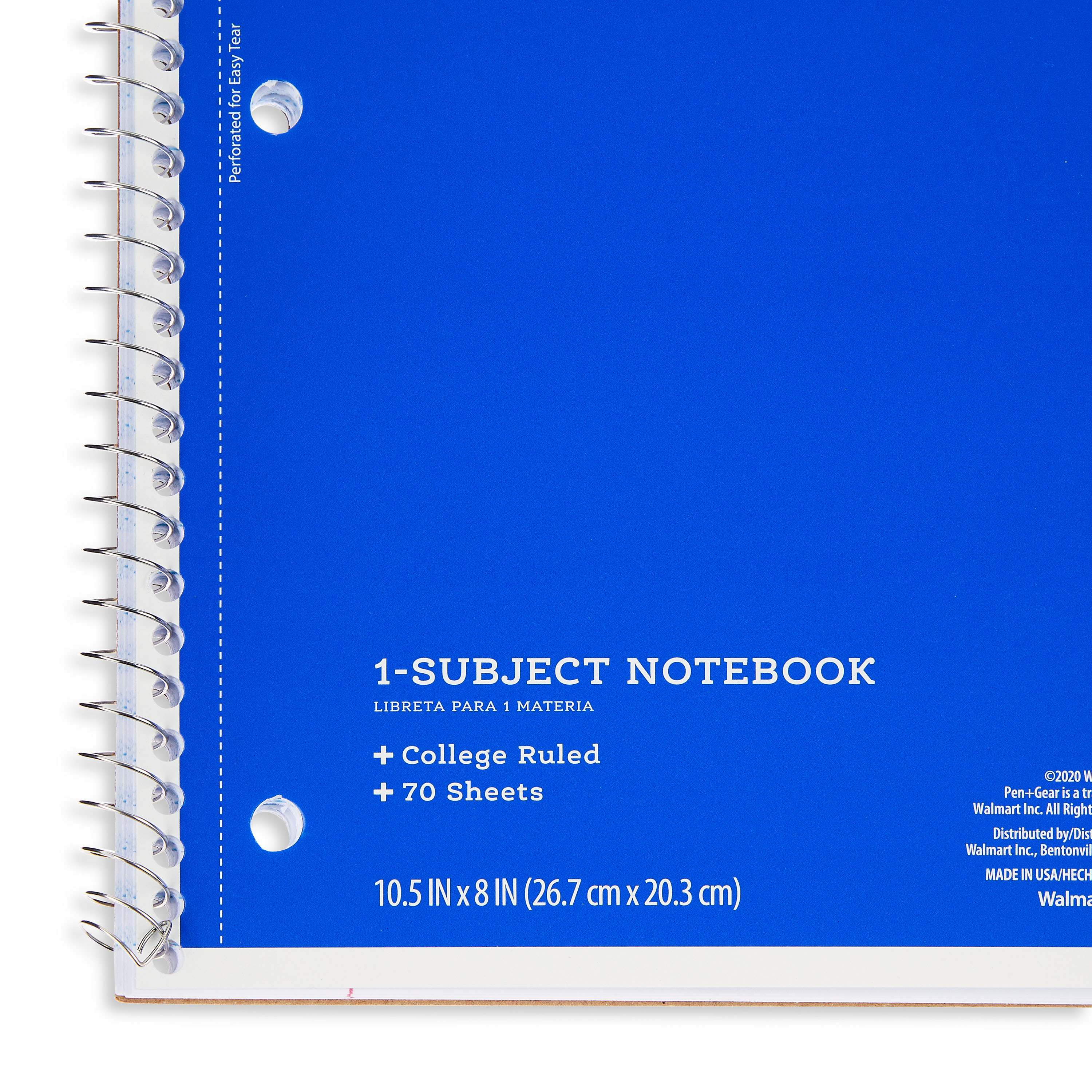 Pen + Gear 1-Subject Notebook, College Ruled, Blue, 70 Sheets - image 4 of 6