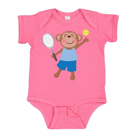 

Inktastic Tennis Monkey Kids Gift Baby Boy Bodysuit