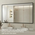thumbnail image 5 of 48 in. W. x 32 in. H Rectangle Aluminum Alloy Framed Wall Mounted Bathroom Vanity Accent Mirror in Black, 5 of 10