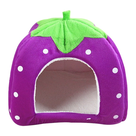 CHGBMOK Winter Cat Houses for Indoors Cute Strawberry Yurt Padded Fold Tent Pet Dog Gate