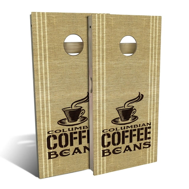 Skip's Garage Coffee Bean Sack Solid Wood Cornhole Board Set - Walmart.com