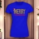 thumbnail image 3 of Playera Blusa Con Estampado Merry Christmas Estilo Animal Print Ropa Para Mujer Color Azul Talla Chica Marca Emil SaEs, 3 of 4