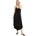 thumbnail image 2 of Pastel by Vivienne Women's V-Neck High-Low Jumpsuit Plus Size Black X-Large, 2 of 3