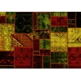thumbnail image 1 of Ahgly Company Machine Washable Indoor Rectangle Patchwork Yellow Transitional Area Rugs, 5' x 7', 1 of 4