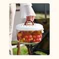 thumbnail image 4 of 2-in-1 Fruit Washing Bowl with Strainer, Fruit Washer with Lid & Handle, Foldable Berry Washer, Strainer Container for Food Storage, Multi-Functional Draining Basket for Picnics,6.1×3.94 in,Brown, 4 of 6