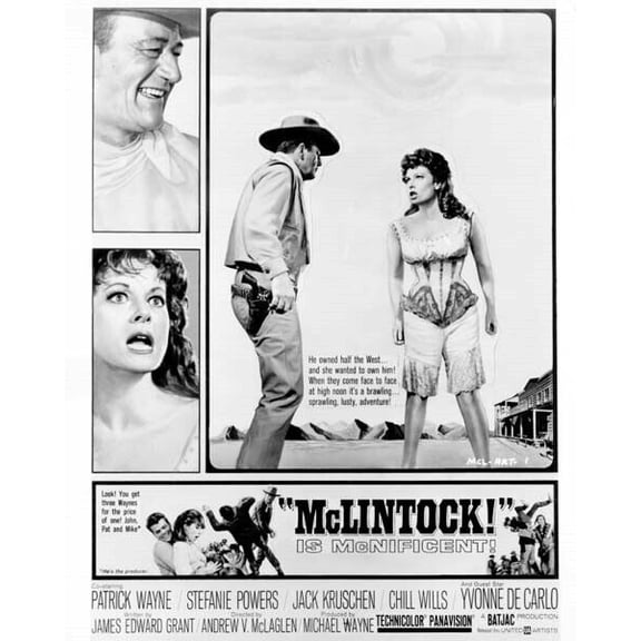 McLintock 1963 John Wayne Maureen O'Hara Stefanie Powers poster art 8x10 photo