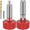 thumbnail image 3 of Retrok 4pcs Hand Retractable Spring Plunger Stainless Steel Lock Out M6 Type Release Pins Sturdy Plunger Screw with 0.500inch Thread Length for Rolling Tool Boxes Molds Automobiles (Silver Red ), 3 of 11