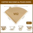 thumbnail image 2 of V60 Coffee Filters, 300 Count Size 02 Pour Over Coffee Filter, 1-4 Cups Disposable Cone Paper Coffee Filters 2， Compatible with Conical Shaped Dripper and Drip Coffee Maker，Natural, 2 of 6