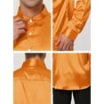 thumbnail image 6 of MODA NOVA Big & Tall Men's Dress Satin V Neck Long Sleeve Button Down Shirts Orange 2XLT, 6 of 6