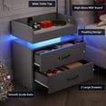 thumbnail image 5 of 4 EVER WINNER Modern Grey Nightstand Set of 2 with Charging Station and LED Lights Modern Bedside Tables with Drawers End Tables for Bedroom Living Room, 5 of 5
