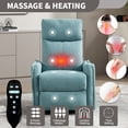 thumbnail image 6 of CQSXDA Living Room Heat Massage Recliner Chair in Light Fabric Featuring Rocker and Swivel Design，Antique blue green, 6 of 17
