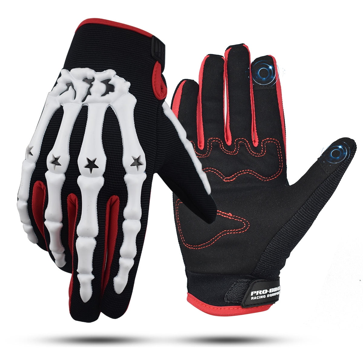 US Skeleton Bones Cycling Bike Gloves Motorcycles Racing MTB Half Finger Gloves 