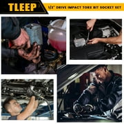 1/2 Inch Impact Torx Bit Socket Set,Cr-Mo Impact Grade,T30-T80 Torx Sockets with Socket Adapter