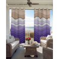 thumbnail image 4 of Purple Ombre Stripe Blackout Curtains, Light Blocking Print Window Curtains, Abstract Summer Beach Coastal Thermal Insulated Window Drapes for Living Room Kitchen Cafe 2 Panels, 84"W x 63"L, 4 of 9