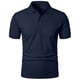 thumbnail image 2 of Manga Corta de Verano Tops de Color Sólido Casual Manga Corta Cuello Redondo Doblado Hendidura Superior, Camisa de Fibra de Poliéster para Hombres, Lavado de Manos, 2 of 5