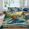 thumbnail image 2 of Paddington en Perú Conjunto de sábanas temático, trío de piezas, cómodo y amigable con la piel, diseño único, regalo de decoración para el hogar para familiares, amigos y fans,135cm *200cm, 2 of 6